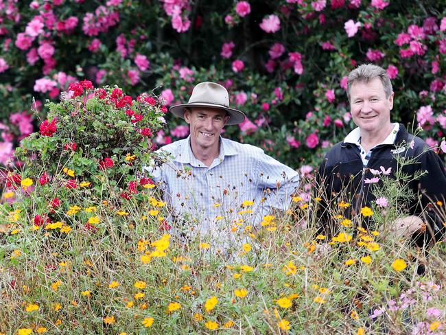 Paradise Botanical Gardens General Manager John Robb and Property Manager Jim Lutwyche pictured Wednesday 8th April 2020 at the Kulnura property. The owners of this unique over 50 acres of garden are wanting to get approval for weddings.(AAP Image/Sue Graham)