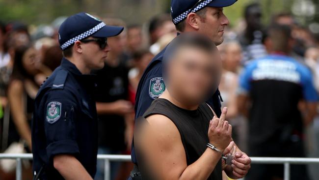 Police searched 271 people at the weekend with 14 charged. Picture: Damian Shaw 