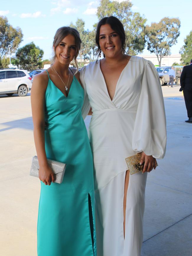 Georgia Hugler and Bridie Delahunty arriving at the graduation.