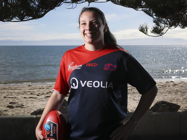 SANFLW - Norwood has an SANFLW player still here from Zagreb, Croatia. Ana Barisic, isn't trying to return home and hopes to stick it out in Adelaide. Picture SARAH REED