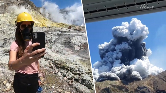 Tourists visit White Island before witnessing eruption