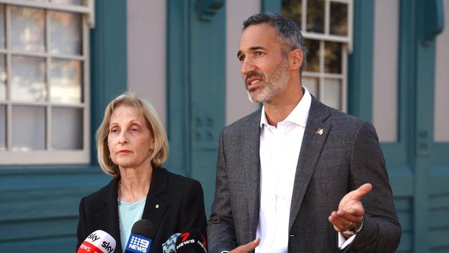 Executive Council of Australian Jewry president Jillian Segal (L) and co-CEO Alex Ryvchin at media conference in Sydney on October 9. Picture: AFP