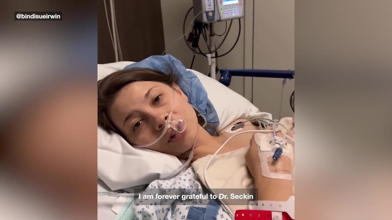 Bindi Irwin's post-surgery update from hospital bed