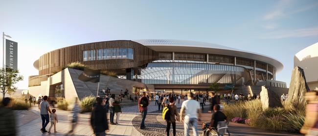 Renders of Macquarie Point stadium. Picture: Cox Architecture.