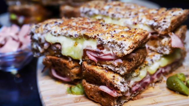 YCK Laneway’s Since I Left You ham and cheese toastie. Picture: Jenifer Jagielski