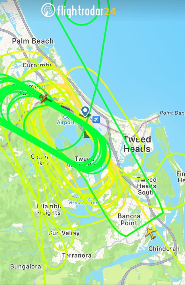 The pilots circled for roughly an hour to burn off fuel.