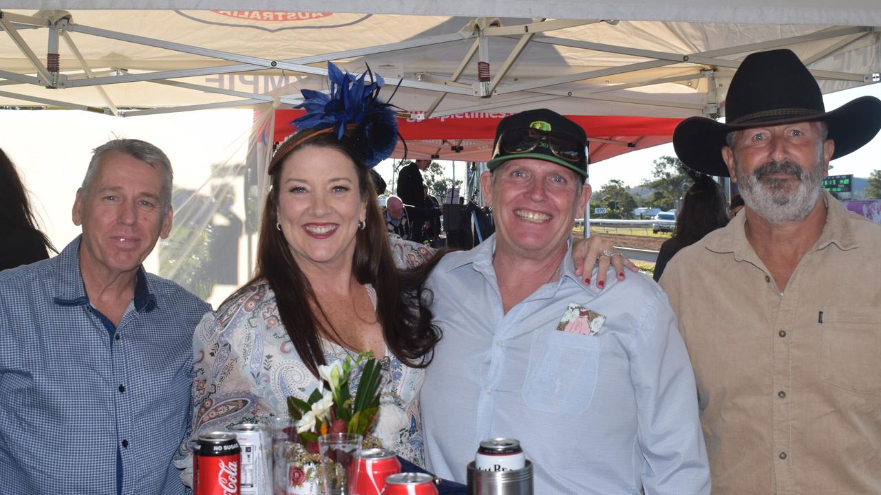 The Gympie Turf Club was packed full of happy punters as the region enjoyed its first ever TAB race meeting on Saturday, June 19, 2021: Rob Mann, Maggie Duncan, Ricky Mann and Johnny.