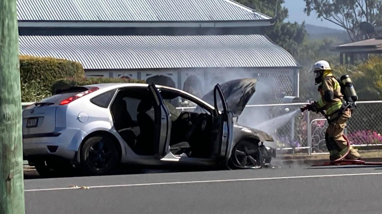 Car fire at Power St, Gympie.