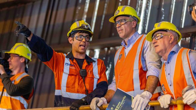 Premier Maliauskas at the Whyalla Steelworks. Picture: Ben Clark