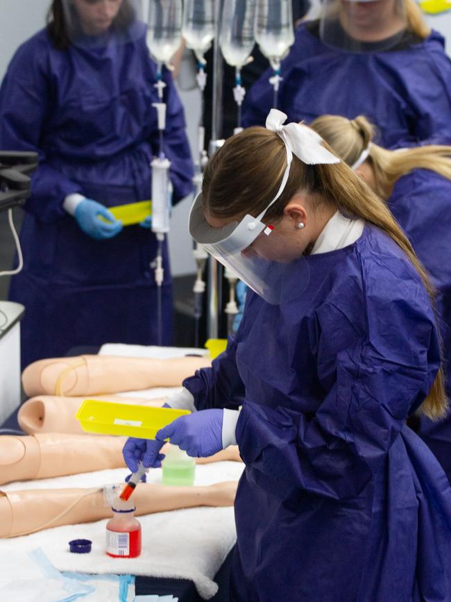 Anatomical models were also placed out during the nursing class.