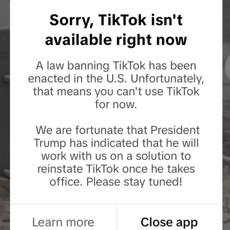 Users were greeted with this message. Picture: TikTok