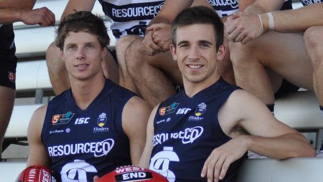 South Adelaide co-captains Matt Rose, left, and Joel Cross.