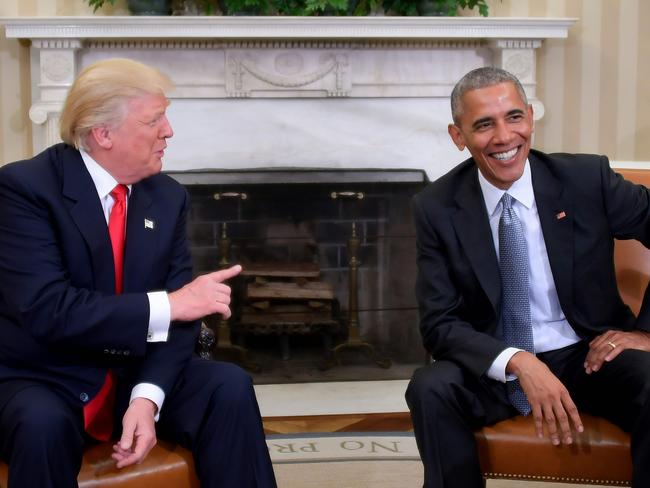 US President Barack Obama meets with President-elect Donald Trump in the Oval Office at the White House. Picture: AFP PHOTO / JIM WATSON