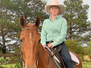 Isabella Brownlie (on her horse Girlie) was accepted to the Queensland Agricultural Training College in September and was expecting to start in February. Picture: Ann Brownlie