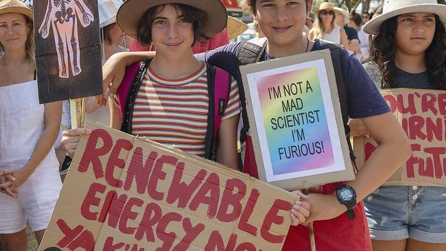 Hundred of students attended a climate change rally in March last year.