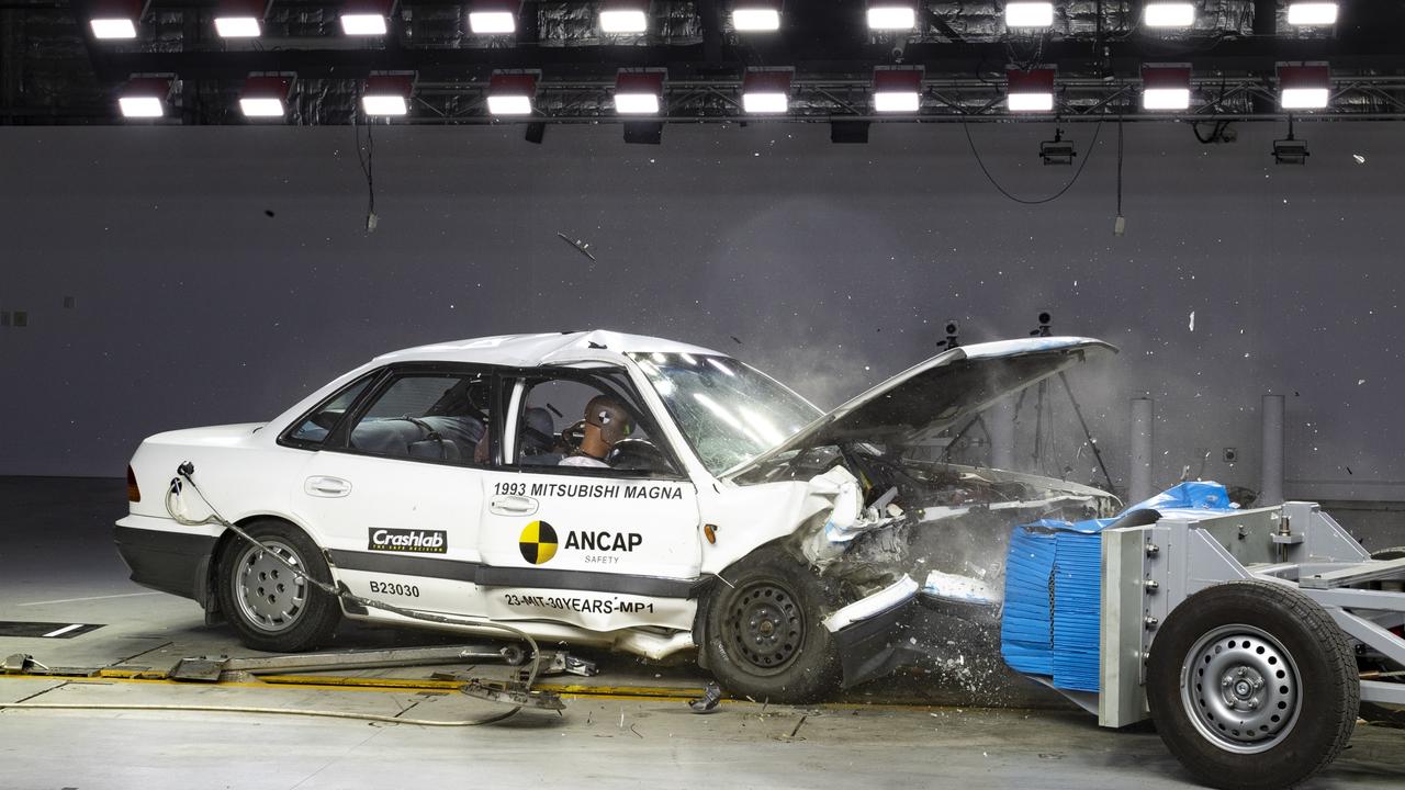 ANCAP crashed a 1993 Mitsubishi Magna to mark its 30th anniversary.