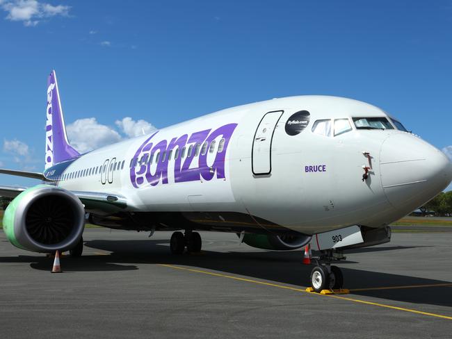 Grounded Bonza planes at Sunshine Coast airport on Tuesday morning. Picture Lachie Millard