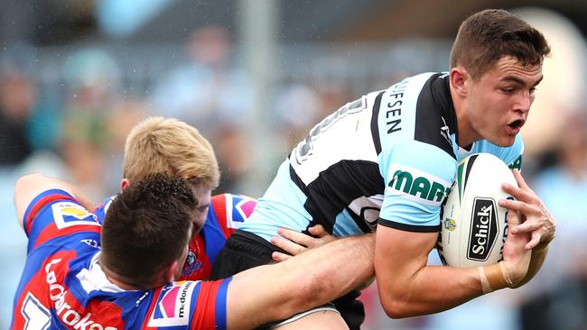 Kyle Flanagan was solid on his NRL debut for Cronulla. Picture: Getty Images