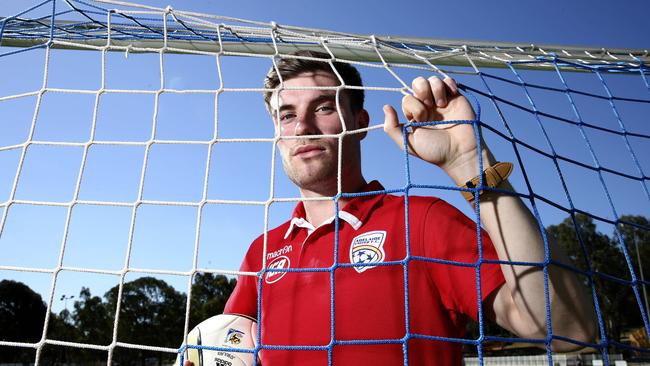Adelaide’s Ryan Strain is out with a hamstring, er, strain. Picture: Sarah Reed