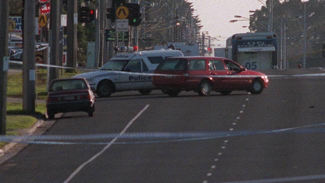 The scene of the Gary Silk and Rodney Miller shooting in Moorabbin in 1998. Picture: Andrew Baatsch