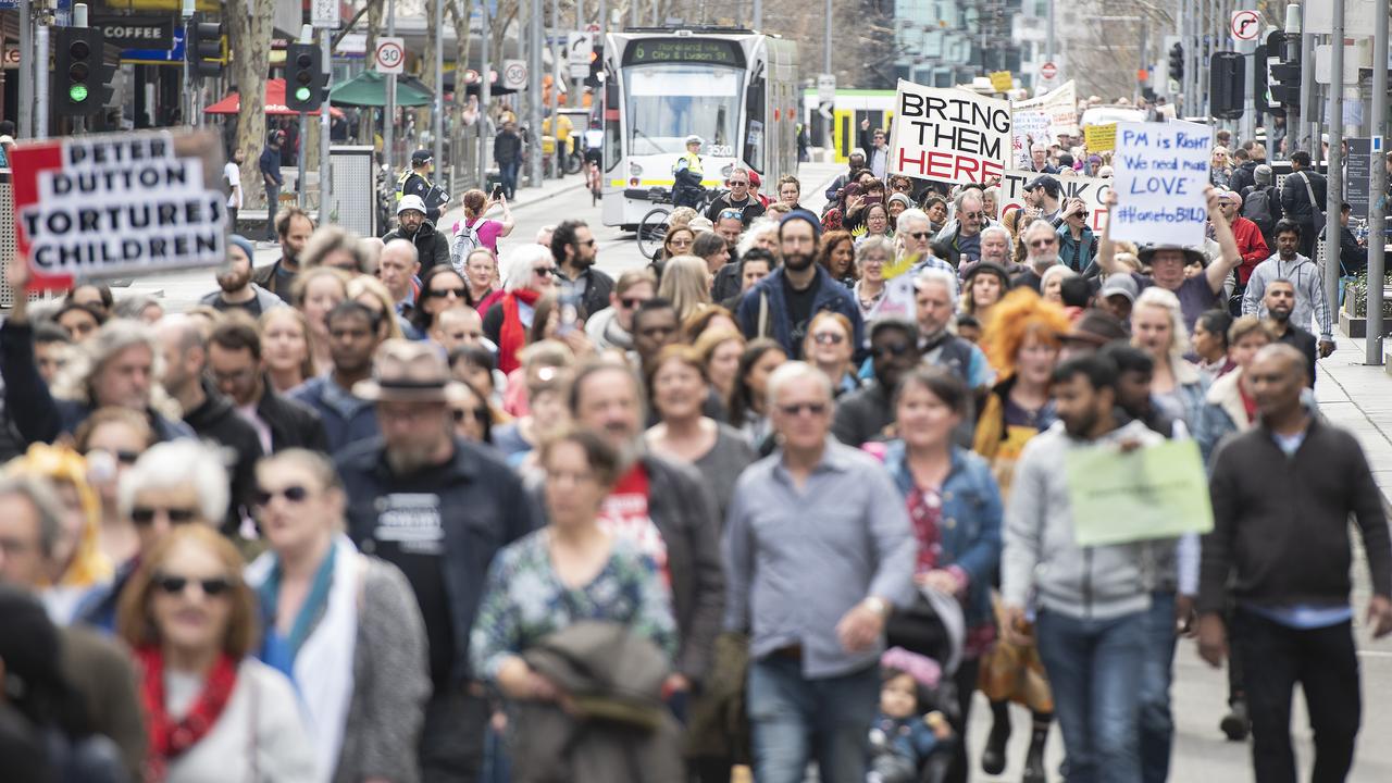 Supporters of Tamil asylum seekers have gathered across Australia. Picture: AAP Image/Ellen Smith)