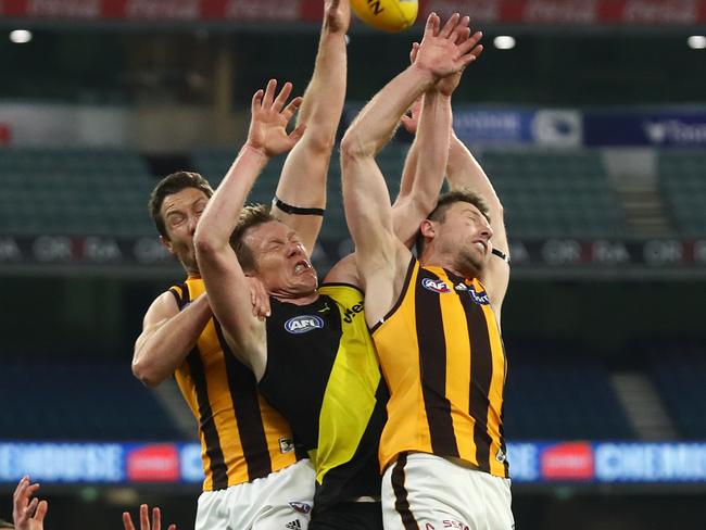 Footy isn’t much fun flying for marks against two or three opponents.