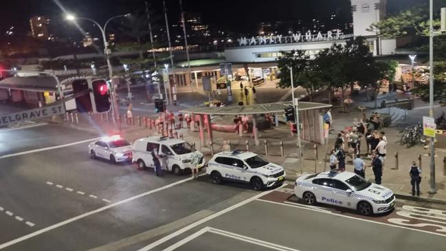 Police made multiple arrests after a brawl involving up to 40 teens broke out at Manly Wharf in January. Picture: Manly Observer
