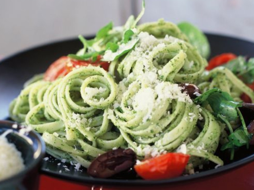 Pasta with watercress pesto.