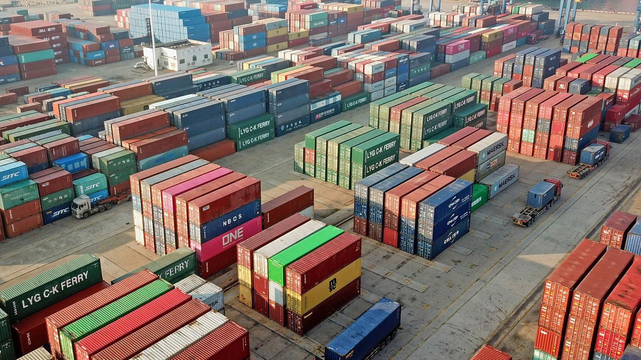 Containers stacked at a port in Lianyungang in China's eastern Jiangsu province Picture: AFP.