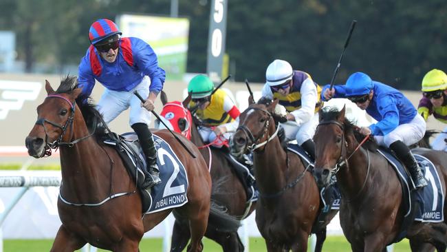 Tom Marquand rides Dubai Honour to victory in the 2023 Queen Elizabeth Stakes at Randwick. Picture: Jeremy Ng / Getty Images