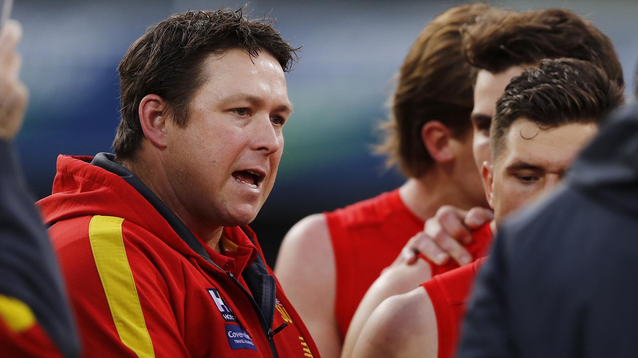 Gold Coast coach Stuart Dew has talked down reports of a “boozy” night after a recent loss. (Photo by Dylan Burns/AFL Photos via Getty Images)