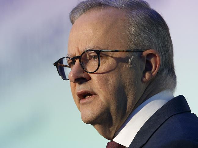 SYDNEY, AUSTRALIA - NewsWire Photos APRIL 4th, 2024:  Prime Minister Anthony Albanese addresses the  COSBOA (Council of Small Business Organisations Australia) Summit at the Sofitel , Darling harbour.  Picture: NCA NewsWire / John Appleyard