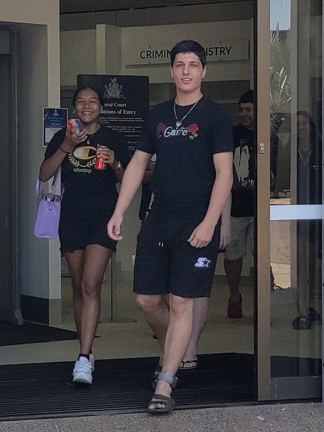 Lefterios Hatzigiagkos, 20, leaving Darwin Local Court after pleading to a range of drug and driving charges.