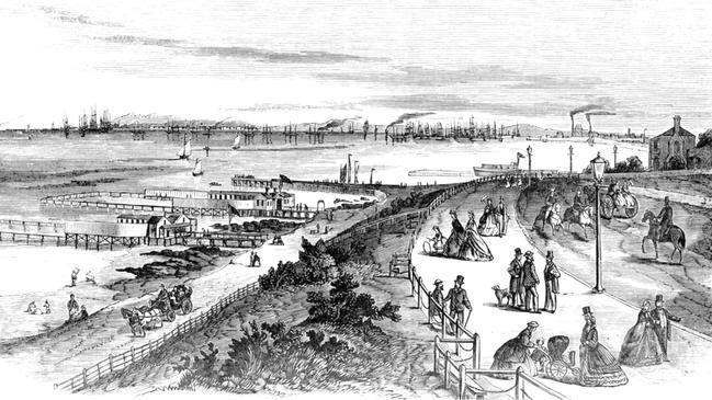 The St Kilda foreshore in the mid 1800s was a playground for Melbourne’s wealthy. Picture: State Library of Victoria