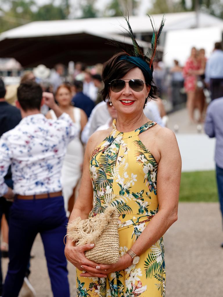 Tiffany Gameau as punters enjoys the 2020 Great Northern Darwin Cup. Picture: GLENN CAMPBELL