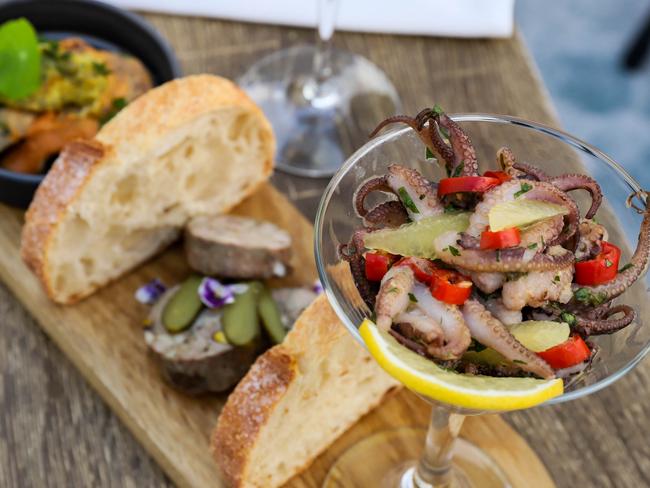 The tapas platter with octopus and a terrine de campagne. Picture: Jenifer Jagielski