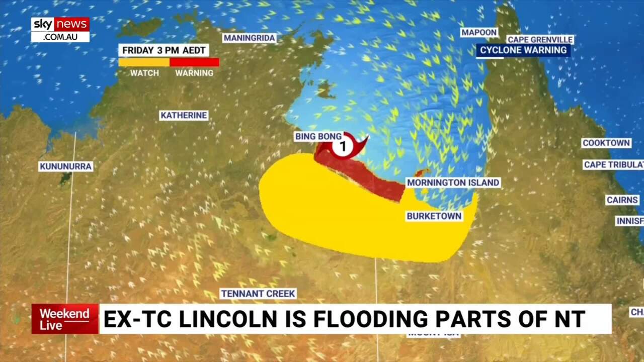 Tropical Cyclone Lincoln made landfall yesterday near Qld-NT border