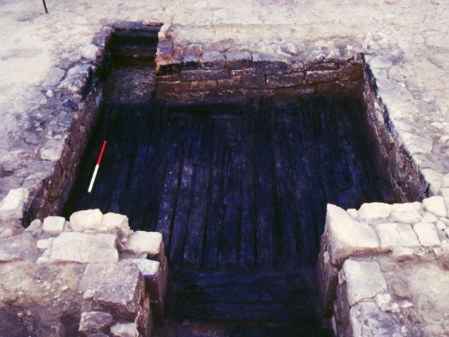 Uncovered ... The cellar’s wooden floor.