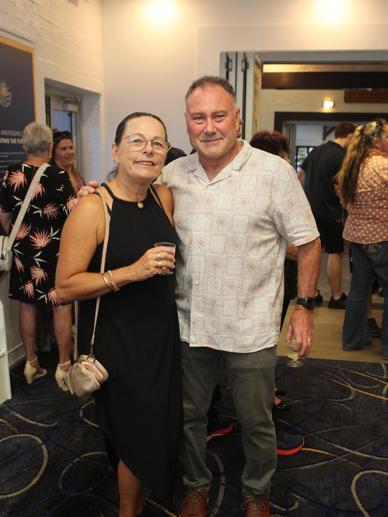 Southport SLSC 100th birthday celebrations. Kym and Michael Trinca. 19 October 2024 Main Beach Picture by Richard Gosling