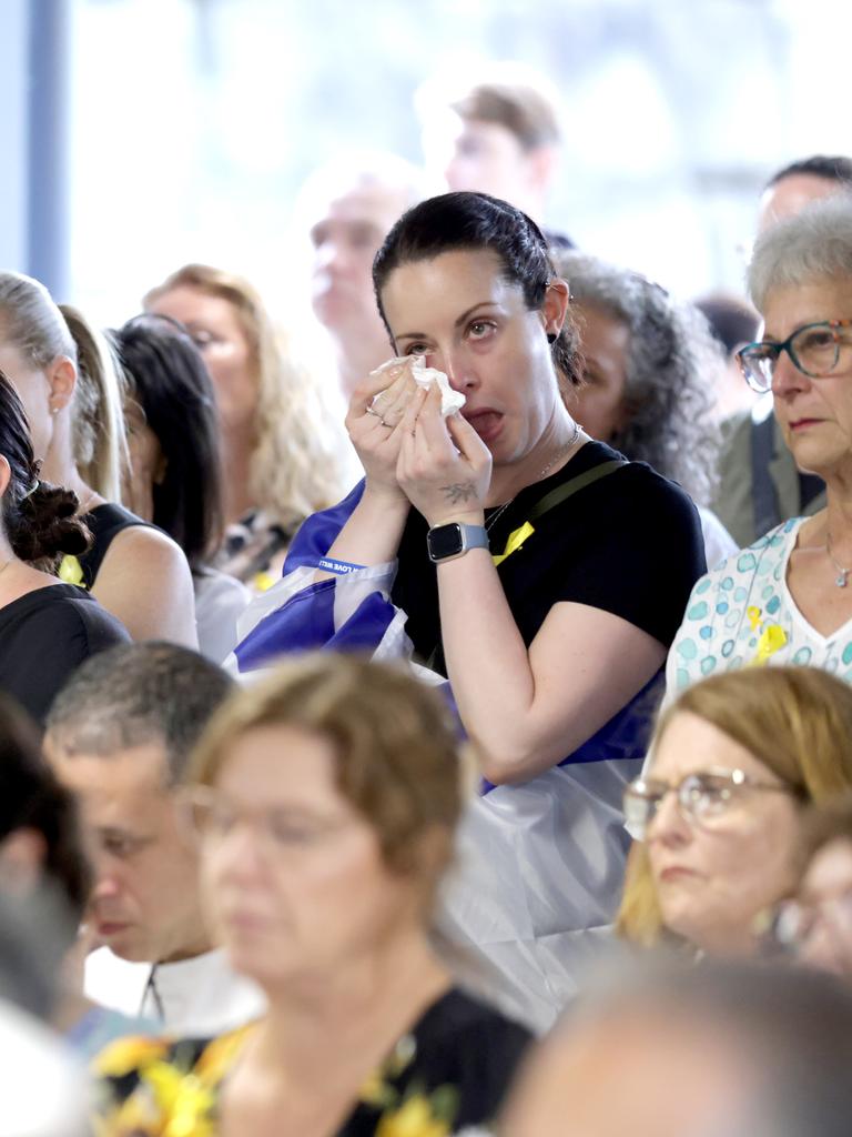 A teary Tammi Levine from Chapel Hill, at the Jewish Community Commemoration Ceremony. Picture: Steve Pohlner