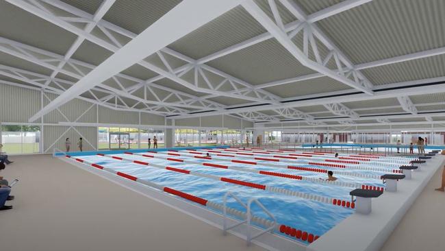 Rendered images show the 8 lane heated indoor pool, said to be open all year round.