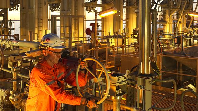 The loading terminal at the Pluto LNG gas plant in Western Australia. Picture: Woodside Energy