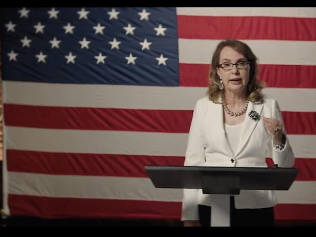 Gabrielle Giffords speaks at convention. Picture: DNC via AFP.