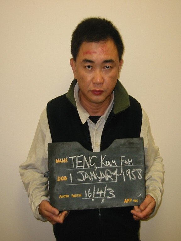 Pong Su drug bust: Mugshot of Kiam Fah Teng, apparently the only one of the trio to apparently use his real name. Picture: AFP