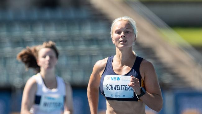 Stephanie Schweitzer from Dural in a 200m race.