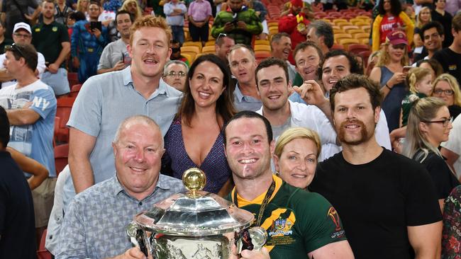 Pictured top left is Cordner's cousin, Joel Dark, who suffered a head knock at Charlestown's St John Oval in Sunday's Real NRL match between Central and Western Suburbs. Picture: Robbie Dolan/NRL Photos