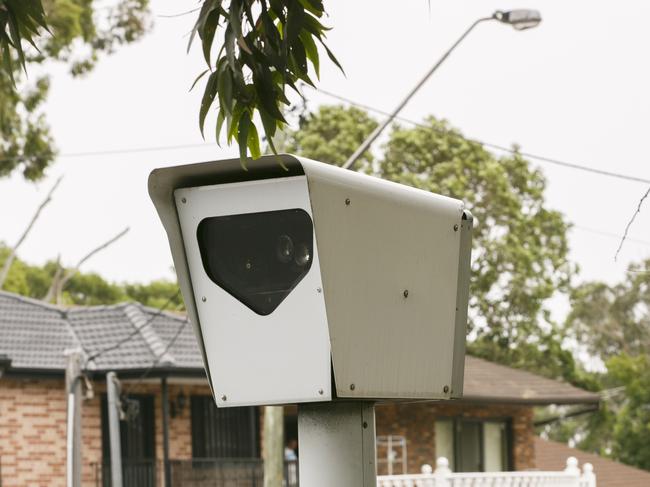 Speed Camera for Southbound traffic on Hume Highway at intersection with Elizabeth drive in Liverpool.