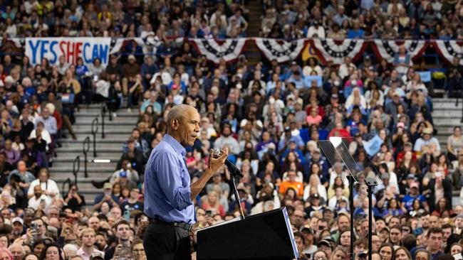 Barack Obama targeted Black male voters in his message. Picture: AFP