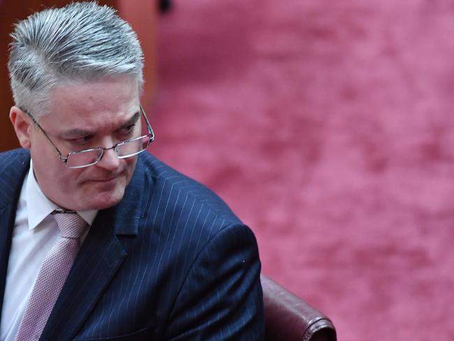 CANBERRA, AUSTRALIA - JUNE 17: Australian Finance Minister Mathias Cormann at Parliament House on June 17, 2020 in Canberra, Australia. Three Victorian Labor MPs have resigned amid corruption and branch stacking allegations following an investigation by The Age newspaper and 60 minutes which aired on Sunday night. (Photo by Sam Mooy/Getty Images)