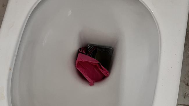 Rubbish left in the toilet of his home. Picture: Supplied